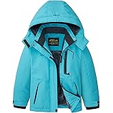 WICKHAM Girl's Waterproof Ski Jacket Winter Warm Fleece Lined Snow Windproof Jackets Removable Hood Ski Coat for Kids