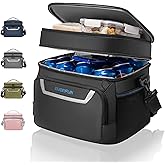 EVERFUN Small Cooler Lunch Box Mini Leak-Proof Soft Double Deck 24 Can Personal Insulated Collapsible Portable Waterproof Lunch Bag Ice Chest for Men Women Work Travel Car Picnic Beach