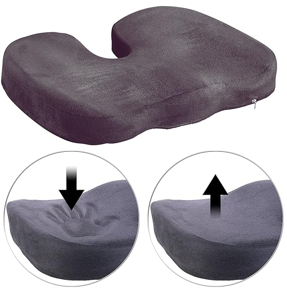 Lescars Autositzkissen: Memory-Foam-Sitzkissen für bequemes Sitzen im Auto, Büro u.v.m. (Memory Kissen)