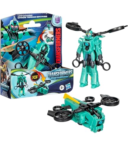Transformers-speelgoed EarthSpark, 1-Step Flip Changer Soundwave-actiefiguur van 10 cm, robotspeelgoed vanaf 6 jaar