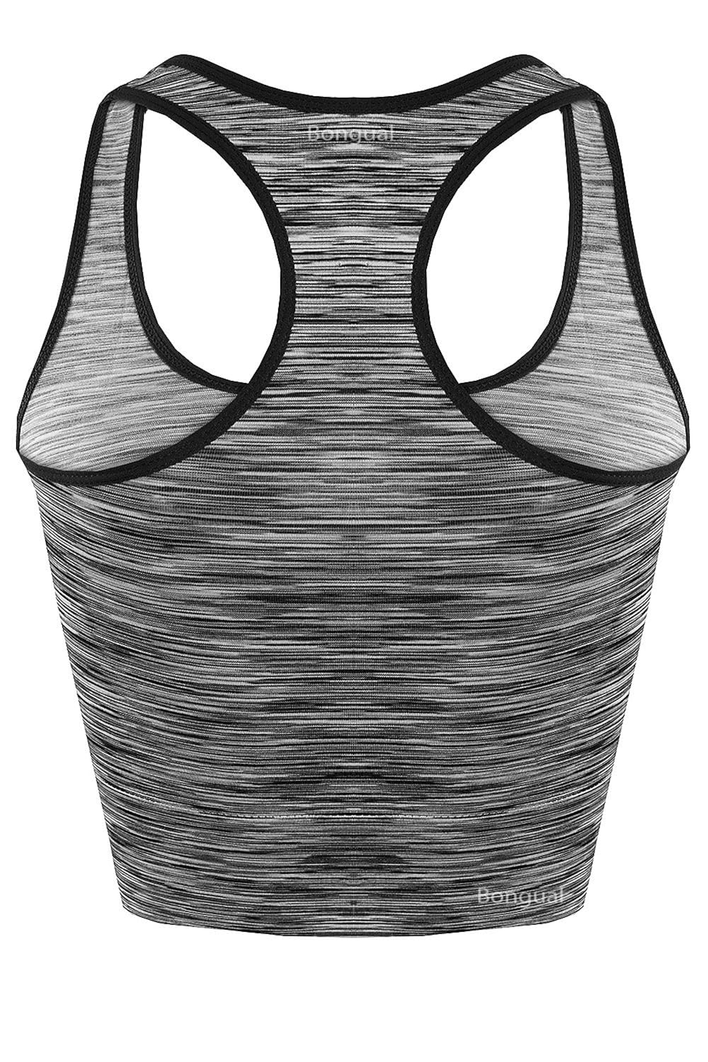 Bongual Damen Slim Fit Running-Tanktop Kurzes Sporttop mit Ringerr/&uuml;cken Kurztop