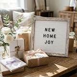 C Crystal Lemon Rustic White Felt Letter Board 25x25 cm with Frame & 336 Letters view 6