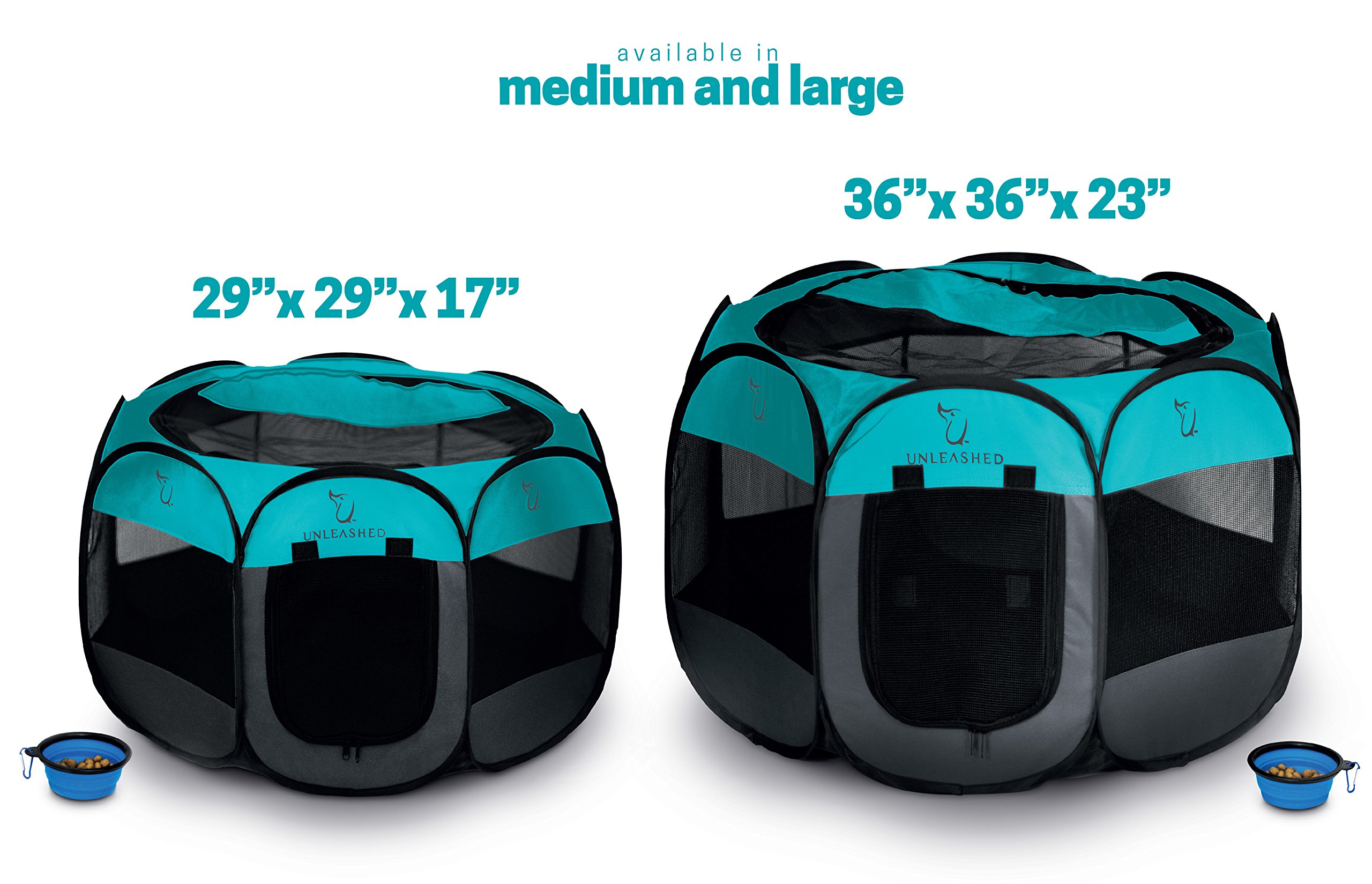 Foldable Pet Playpen Unleashed Pets Portable Collapsible Travel Pen Dog