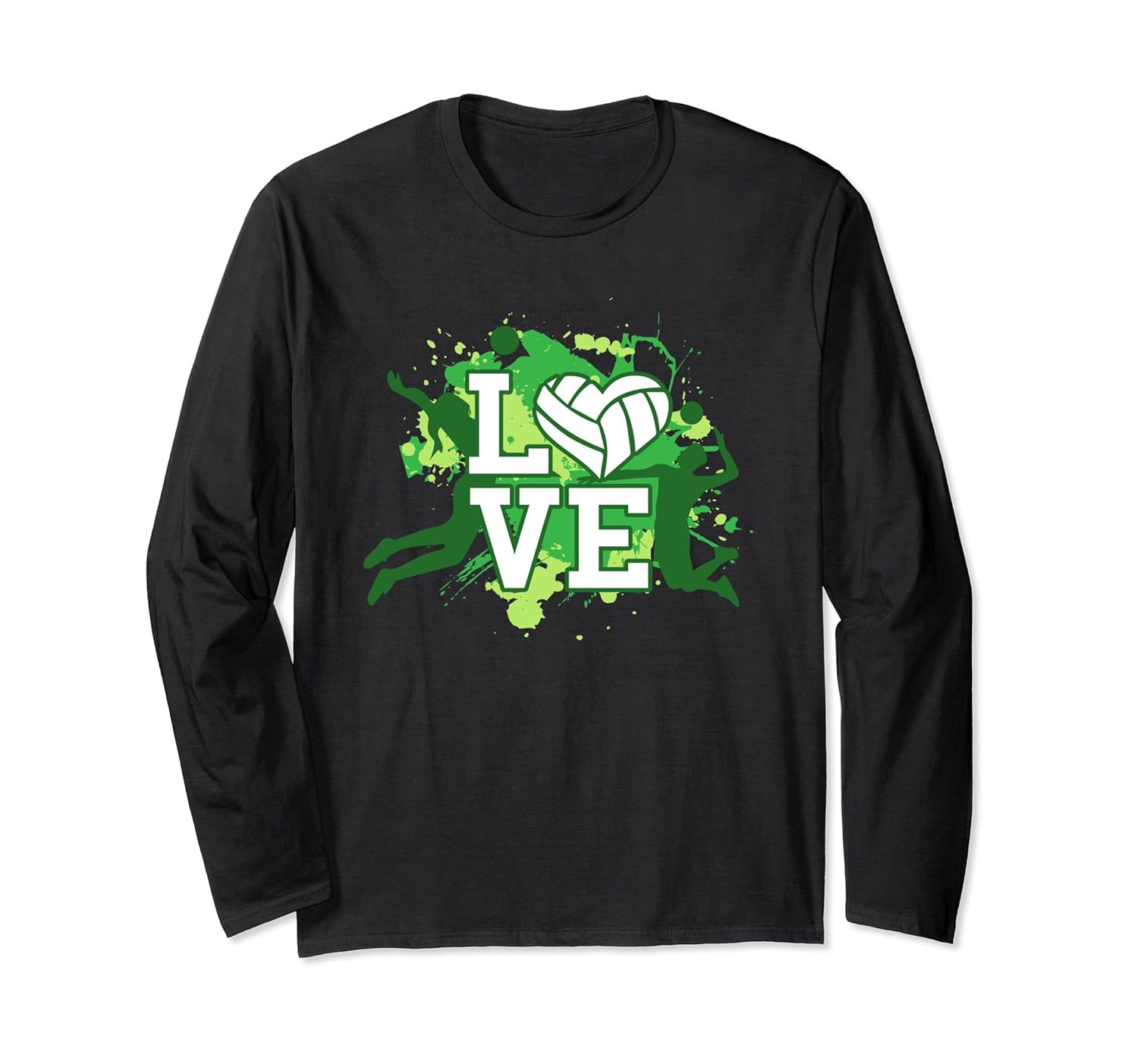 LOVE volleyball team player sport heart gift Long Sleeve-anz