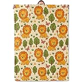 Mounidso Cute Lion Blanket Gifts for Women Girls Kids, Soft Warm Lightweight Flannel Jungle Safari Animal Throw Blankets for Bedroom Living Room Home Sofa Decor 50" x 60", Cartoon Widlife Throws