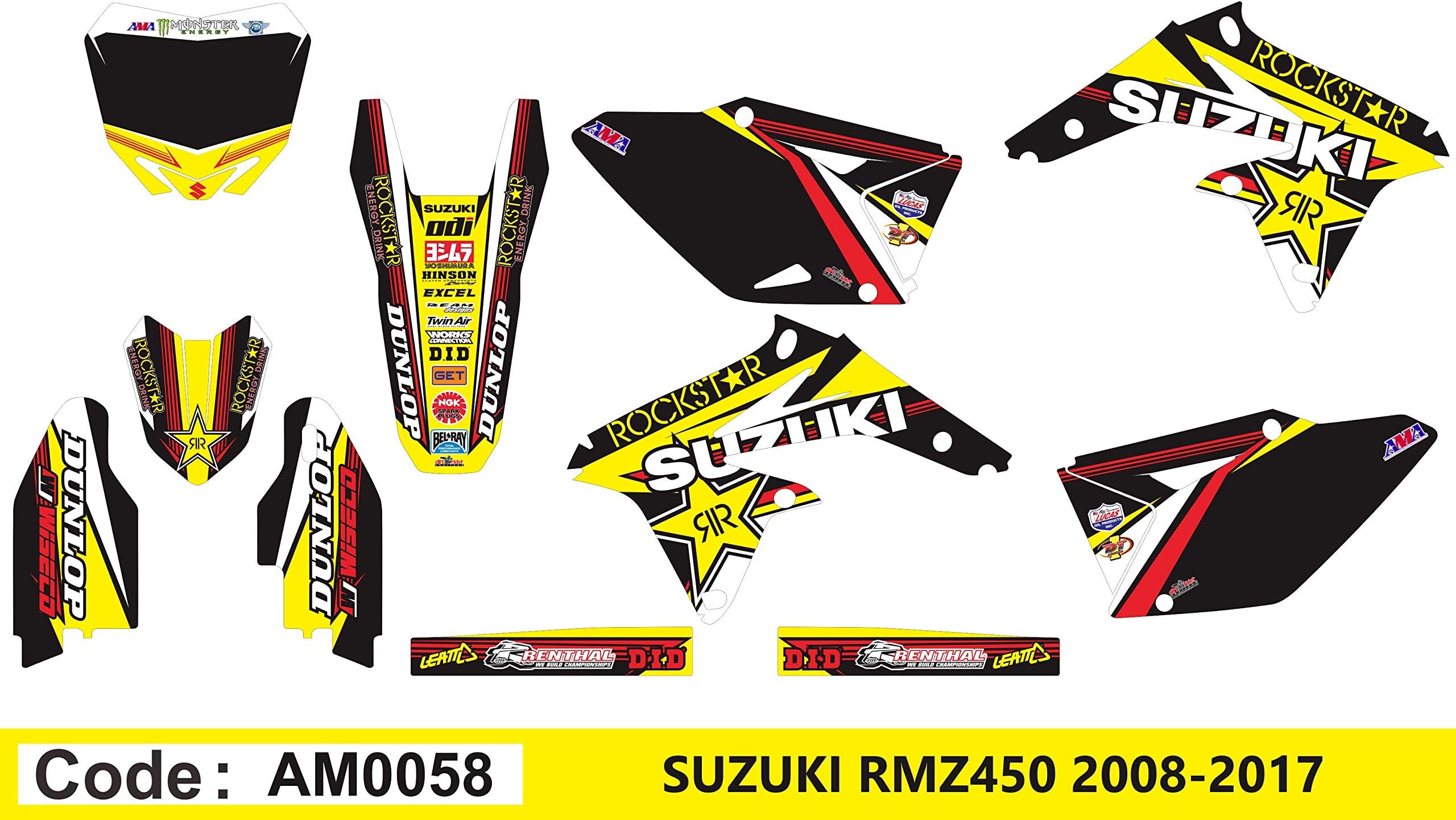 AM0058 SUZUKI RMZ 450 2008-2018 DECALS STICKERS GRAPHICS KIT