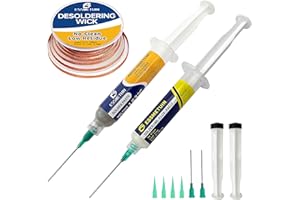 ESSMETUIN Solder Paste (Sn63/Pb37 30G) & No Clean Soldering Flux(10cc) for Electronic Soldering