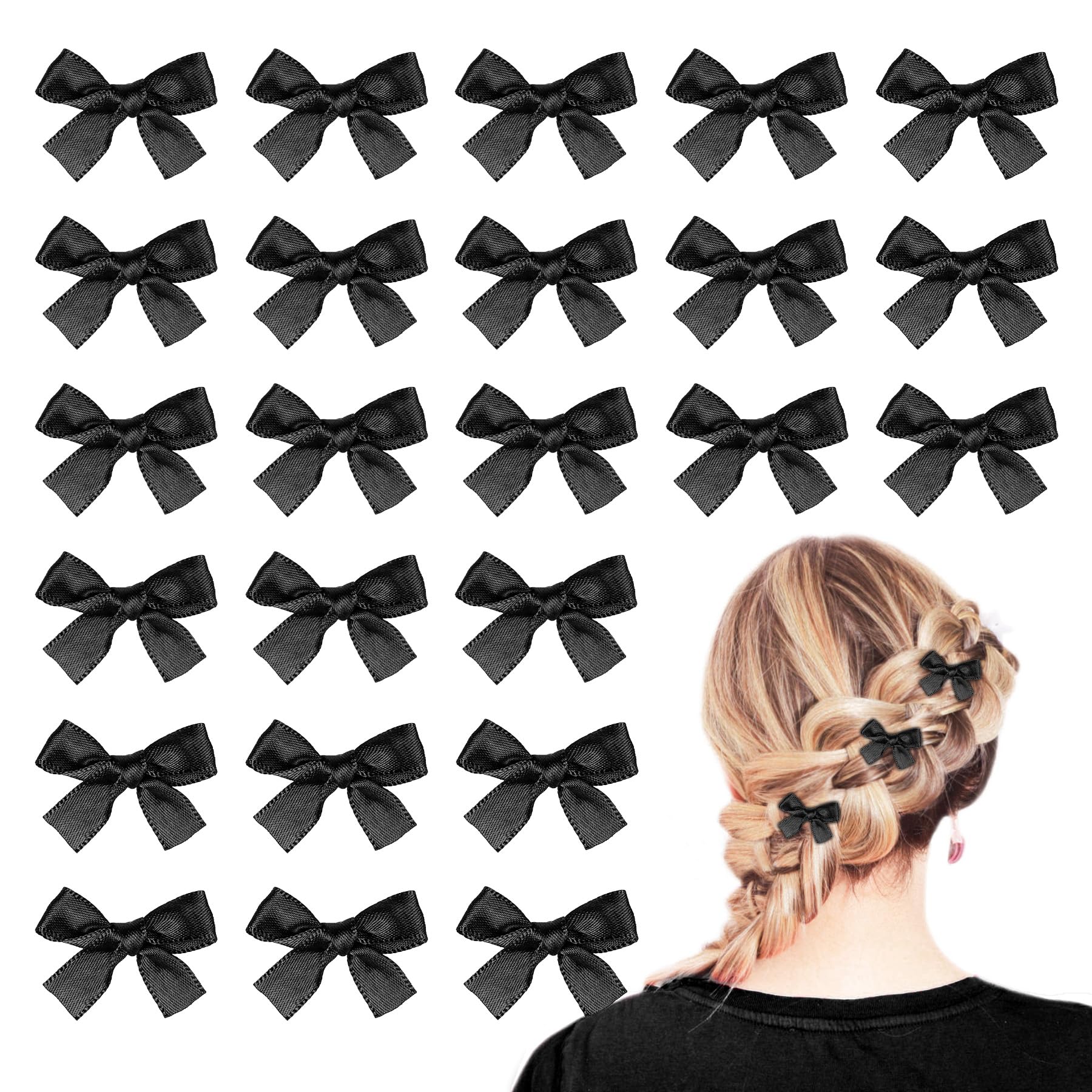 Photo 1 of 24 Pieces Mini Bowknot Hair Clips for Women Girls, Small Cute Bows Hair Ribbon Alligator Clips, Charming Hair Accessories for Every Occasion