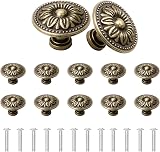YSDMY 12 Pcs Antique Bronze Cabinet Knobs 30mm Zinc Alloy Vintage Hardware view 1