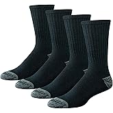Amazon Essentials mens Cotton Breathable Cushioned Performance Work Crew Sock