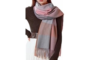 BLATIAL Womens Scarf Winter Blanket Cashmere Feel Large Scarves Thick Soft Warm Plaid Chunky Scarfs