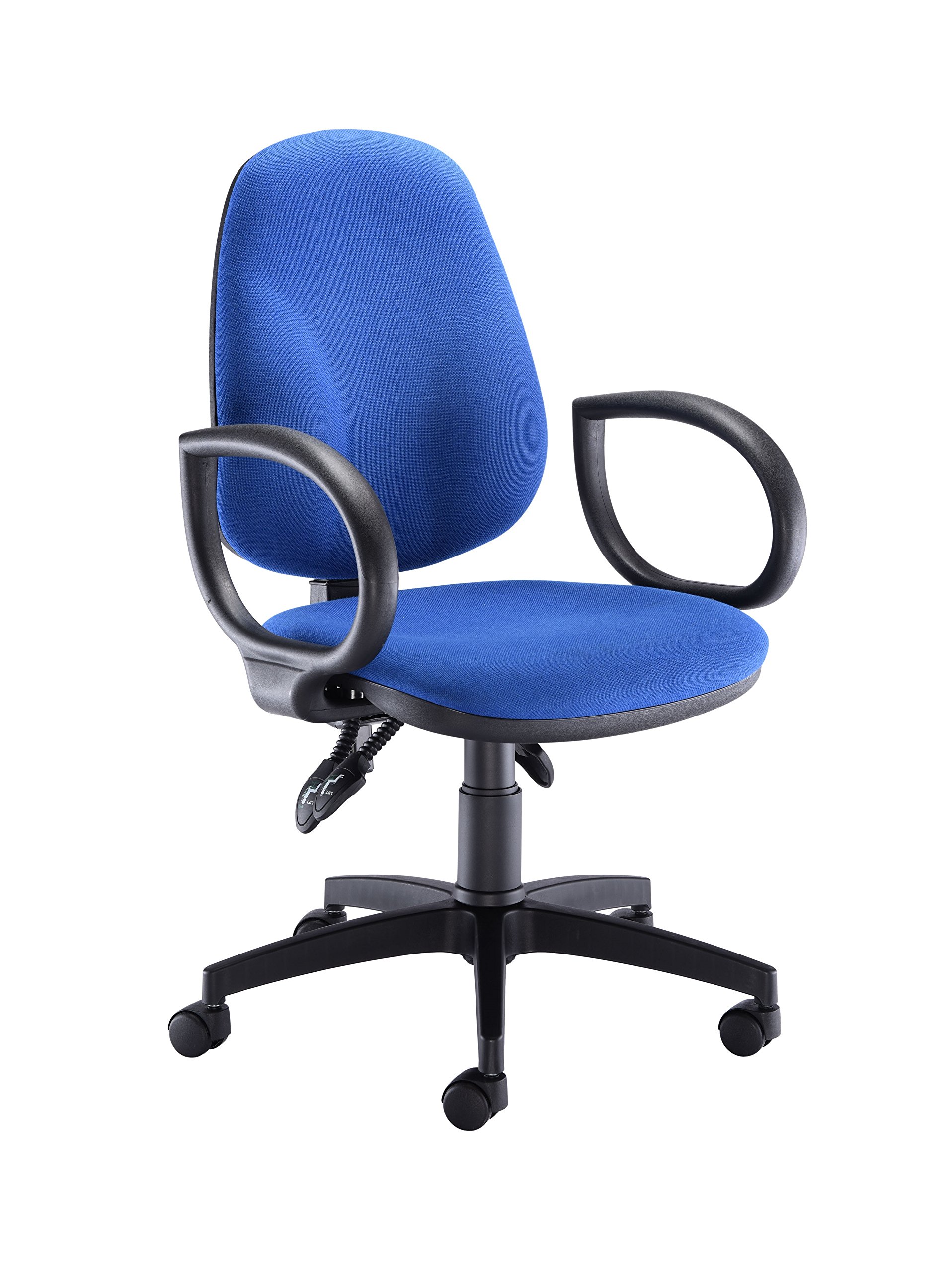 Office Hippo High Back Desk Chair, Ergonomic Home & Office Chair With Height Adjustable Seat, Fixed Arms & Lumbar Support For Extra Comfort, Computer Chair For Daily Use - Royal Blue