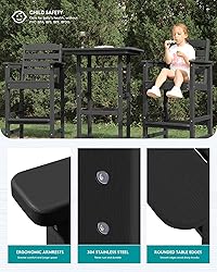 SERWALL 4 Pieces Outdoor Patio Bar Set with 9ft