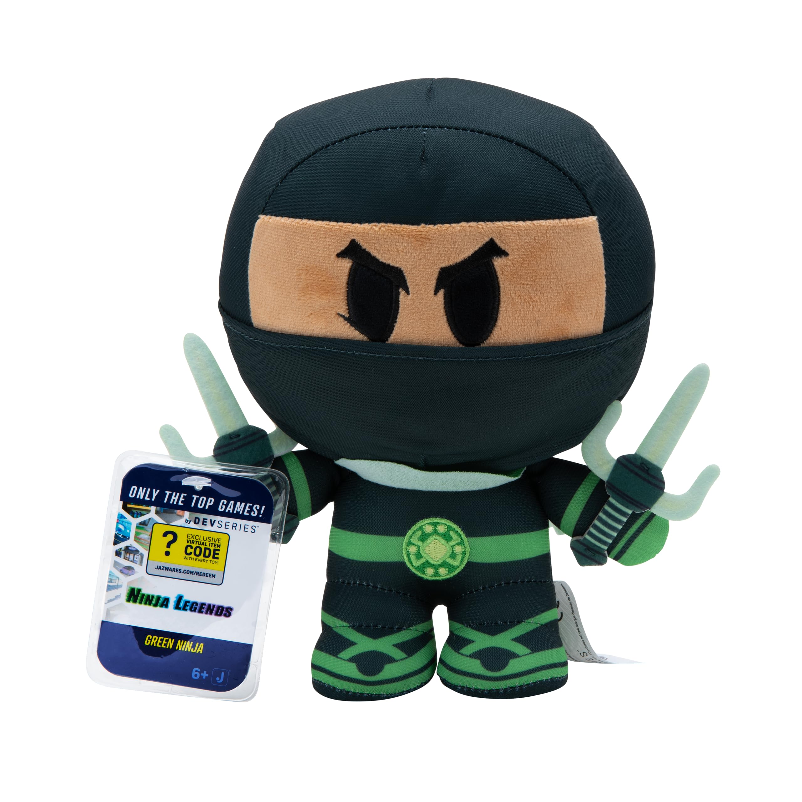 DevSeries Green Ninja Collector Plush - 8-Inch Polyester Plush with Exclusive Virtual Item Code