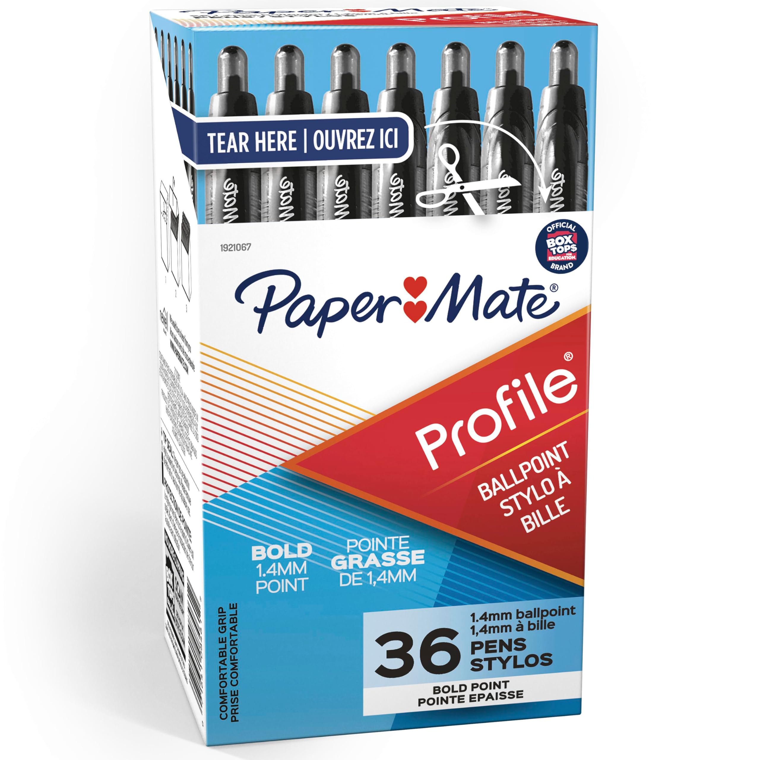 Paper Mate Profile Retractable Ballpoint Pens Bold Point (1.4mm) Black 36 Count (Pack of 6) Image