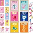97 Decor Beach Preppy Room Decor Aesthetic - Preppy Posters for Bedroom, Cute Preppy Pictures Wall Decor, Pink Preppy Art Prints, Beachy Room Decor for Teen Girls College Dorm Decorations (UNFRAMED)