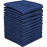Zenssia Men's Pure Cotton Handkerchiefs with Hem, Bulk Set Hankies