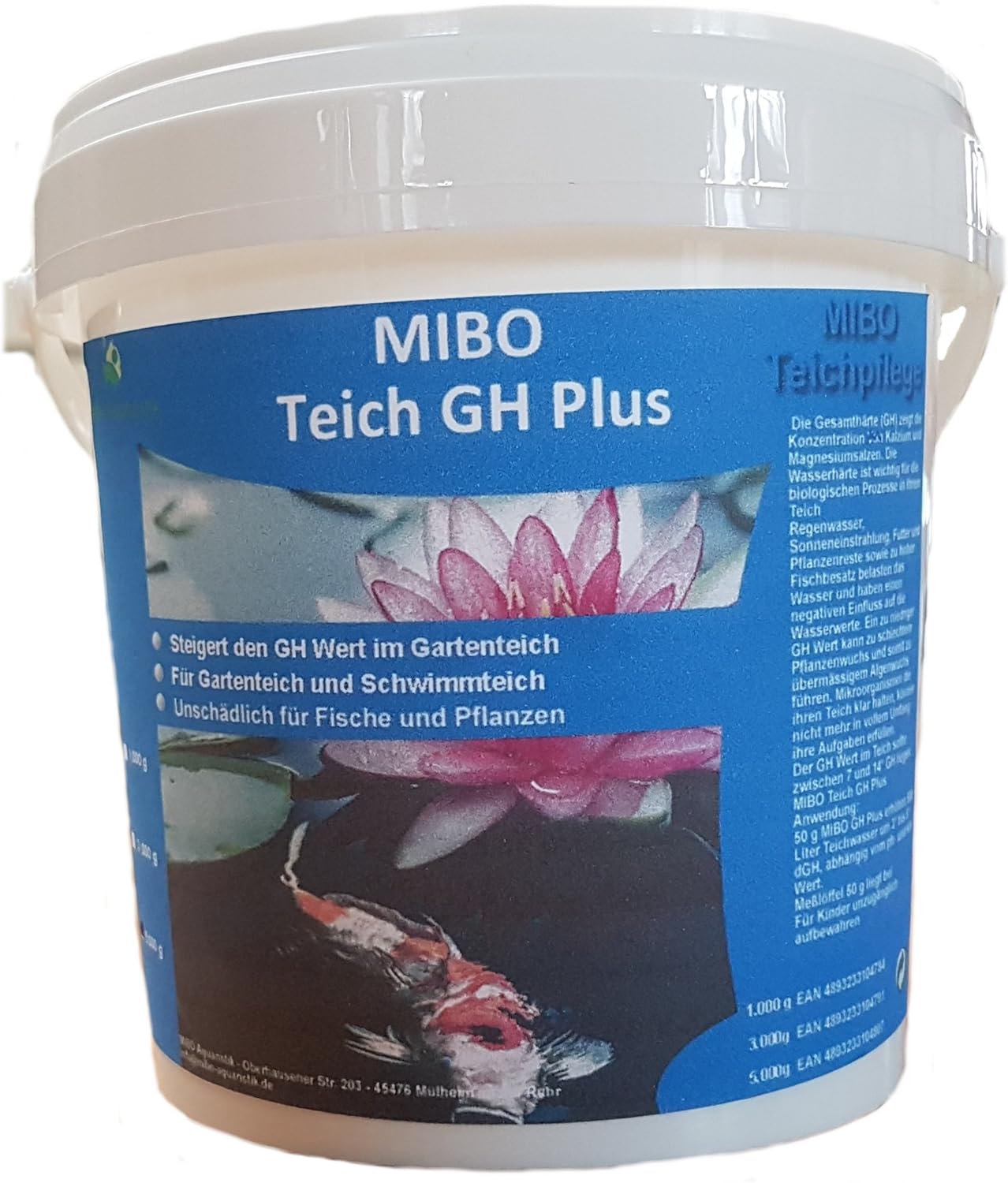 Mibo Gh Plus 1kg Erhohen 10 000 Liter Gartenteichwasser Um 3 Bis 5 Dgh Amazon De Garten