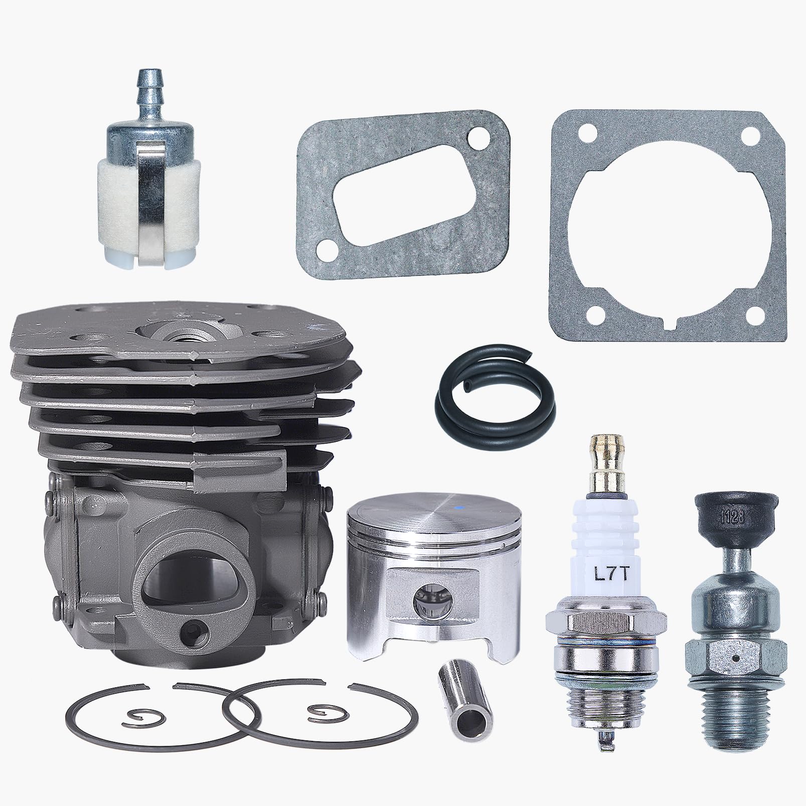 Haishine Nikasil Cylinder Piston Kit 45mm Big Bore Fits for Husqvarna 353 351 350 346XP EPA 345 340 Chainsaw Decompression Valve Fuel Filter
