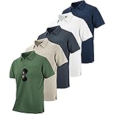 SCODI 5 Pack Mens Pocket Polo Shirts Short Sleeve Multipack Golf Shirt for Men Moisture Wicking Casual Athletic Work T-Shirts