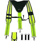 Infithvac Padded Tool Belt Suspenders 3 Hook Swivel Suspenders for Tool Belt Heavy Duty Work Suspenders