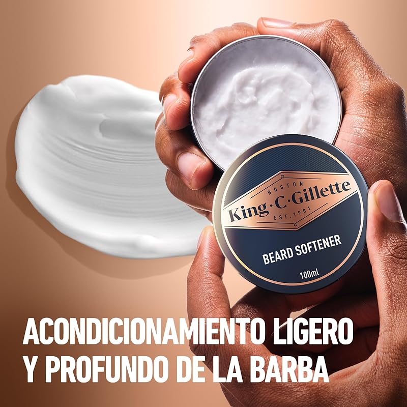 Bálsamo para barba masculino king c. gillette com manteiga de cacau, óleo de argan e manteiga de karité, 100 ml