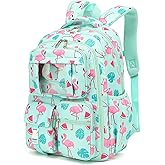 Mimfutu Flamingo School Backpack for Girls, Kids Bookbag Elementary Middle High School Bags Women Laptop Back Pack Travel Daypacks
