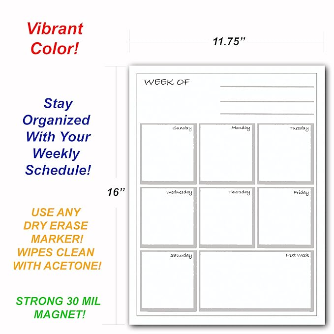 Precision Works - Menú magnético que se borra para nevera con ...