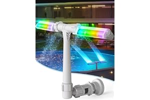 POOLHACKER Pool Fountains for Above Ground Pool, Pool Sprinkler Fountain, Gray, YC028-LED-SET