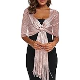 Rheane Shawls and Wraps for Evening Dress, Sparkle Shawls for Women with Buckle - Elegant Wedding Party Formal Shoulder Wrap