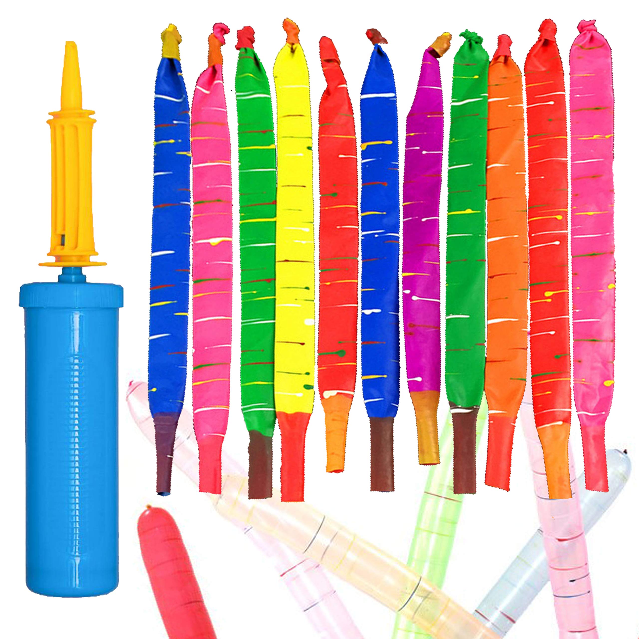 Carykon 200PCS Rocket Balloons Holiday Party Decoration Screaming Flying Whistle Balloons(with pump)