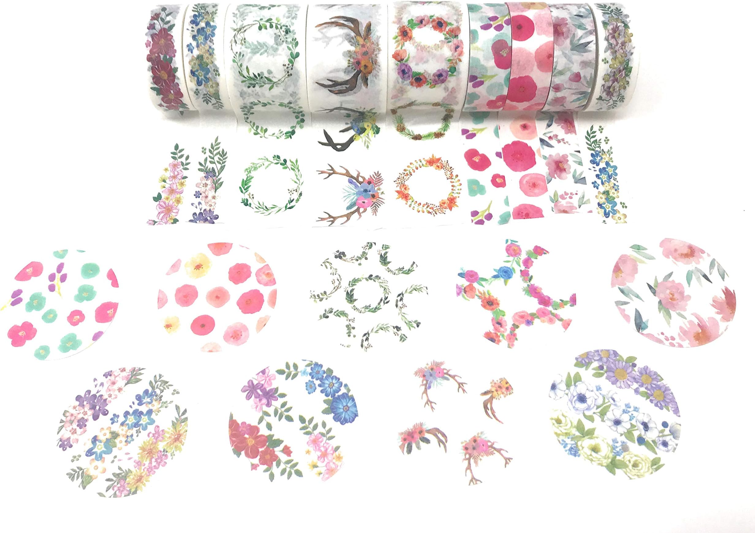 Washi Tape Gift Box Themed Set Detailed (Flowers + Garlands)