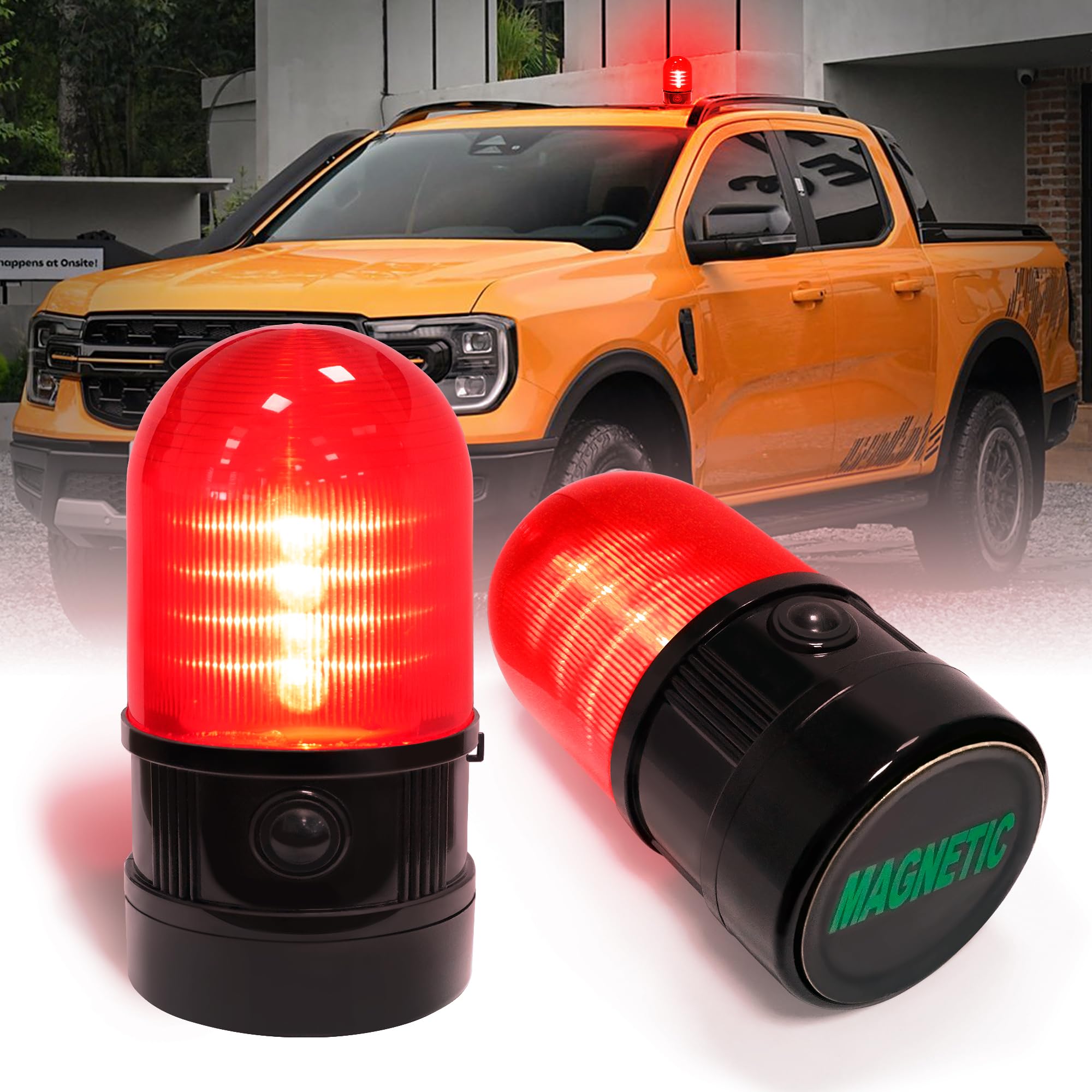 Photo 1 of ELLUMIN 6" Strobe Rotating Flashing Light, Red LED Beacon Light with Magnetic Base for Vehicle Forklift Truck Tractor Golf Carts UTV Car Bus and Club Party Show Bar(Red, 1 Pack