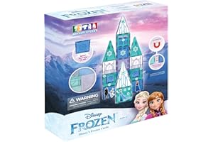 TYTAN Official Disney Frozen Magnetic Tile Castle – 68-Piece STEAM Set with Glitter Tiles, Reusable Stickers & Guide – Features Elsa, Anna & Olaf – Educational Toy for Kids Ages 3+