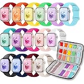 HZBJBAND 15 Pack Sport Band Compatible with Apple Watch Bands for Women Men 40mm 41mm 38mm 46mm 45mm 44mm 42mm 49mm,iWatch bands with Storage Organizer for iWatch Series 10 9 8 7 6 5 4 3 2 SE Ultra