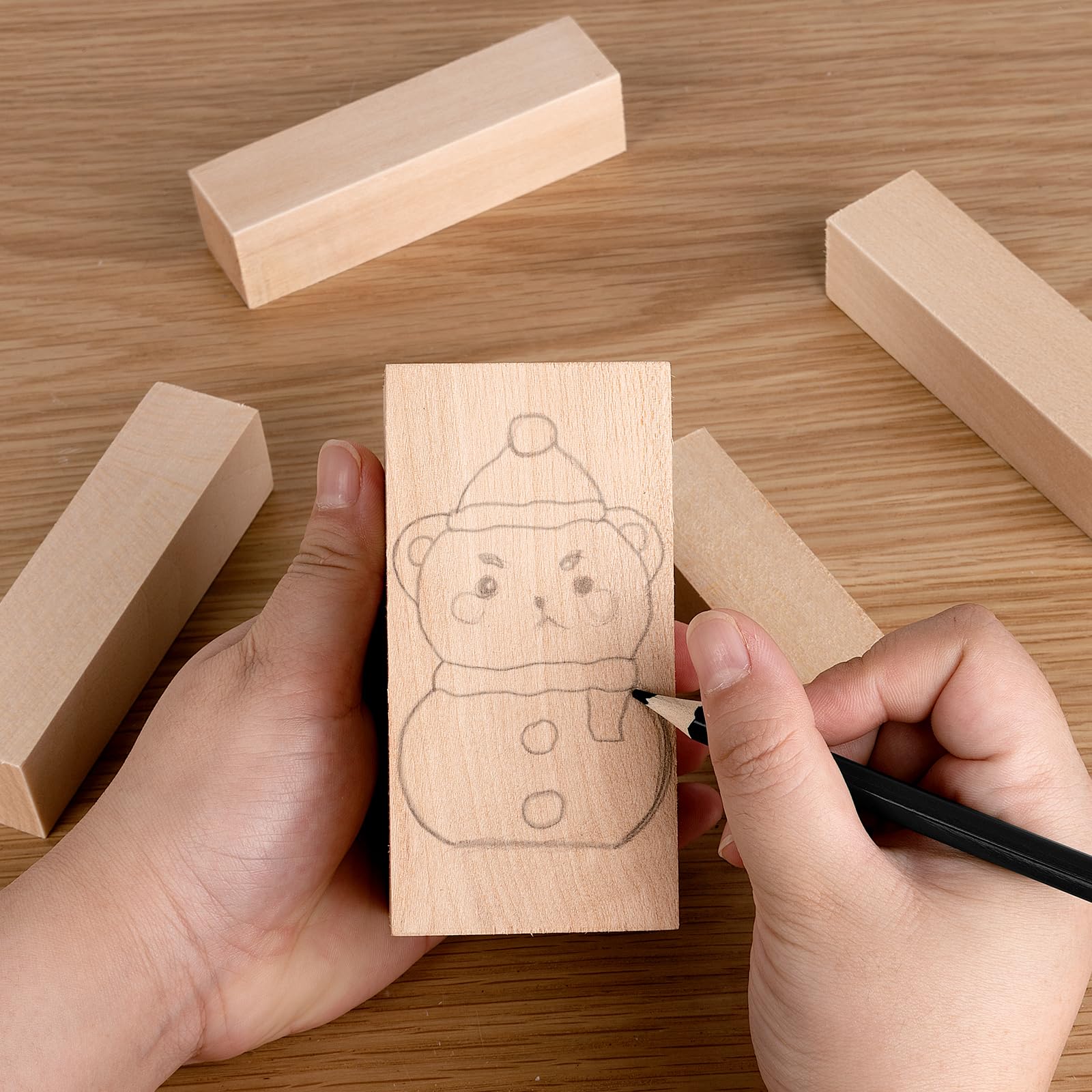 7 Pcs Basswood Blocks for Carving & Whittling - 2 Sizes (4x1x1 & 4x2x2 Inches), Premium Wood Set, Ideal for Crafts, Model Building, and Artisans (Carving & Whittling Wood)