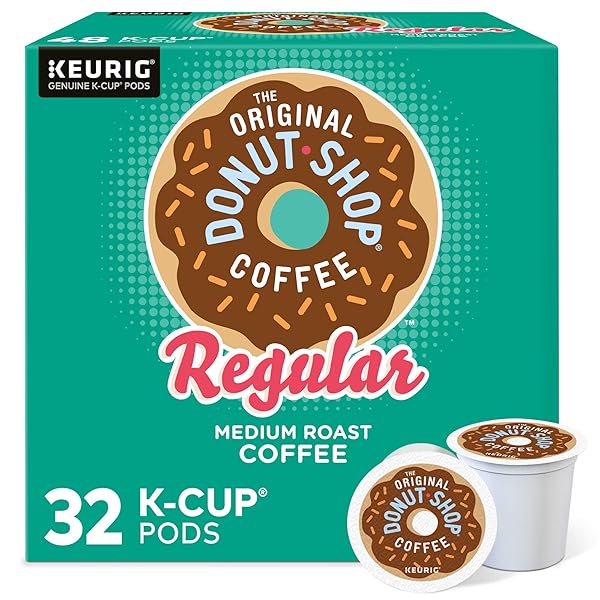 THE ORIGINAL DONUT SHOP REGULAR, SINGLE-SERVE KEURIG K-CUP PODS, MEDIUM ROAST COFFEE PODS, 32 COUNT