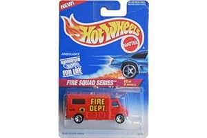 Hot Wheels Ambulance - red Fire Squad Series 1/4 7 Spoke