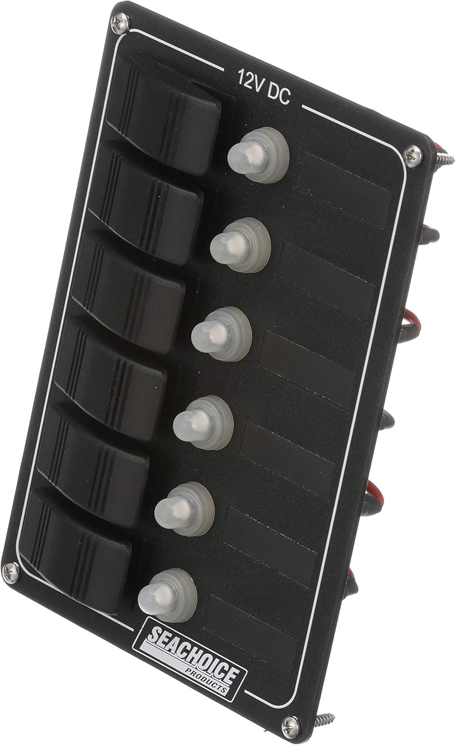 Seachoice 12501 6-Gang Breaker Panel with Rocker Switches - 5052 Aluminum - Pre-Wired, Black, 5.25" x 7.5" : Boating Rocker Switches : Sports & Outdoors