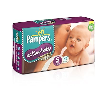Pampers Active Baby Diapers, Small, 46 Count