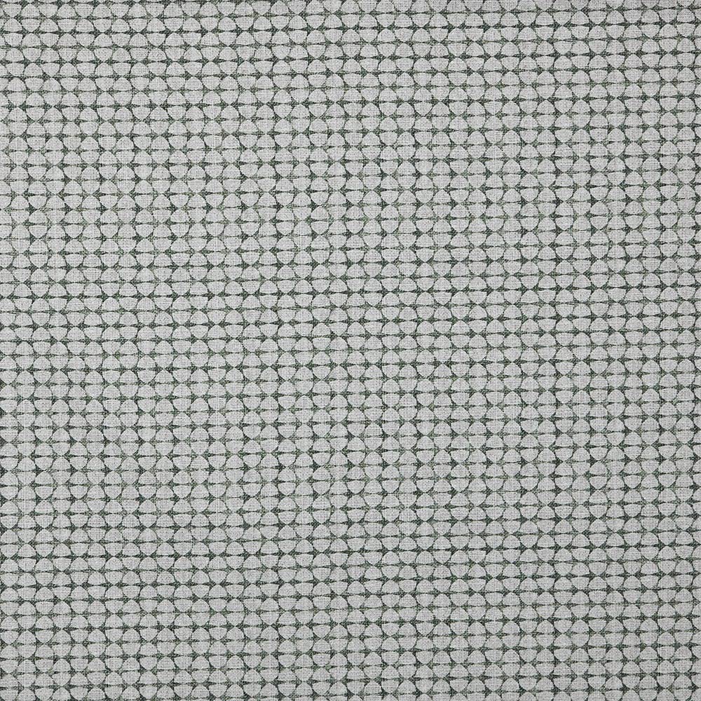 Kt KILOtela - Digital Printed Canvas Fabric, Half Panama Organic Cotton, Standard 100 by Oeko-Tex, 100 cm Length x 280 cm Width | Geometric Bob - Green, Grey ─ 1 Metre