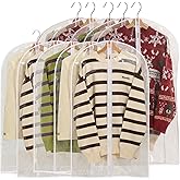 Perber All Clear Garment Bags for Hanging Clothes, 40" Suit Bags for Closet Storage, Plastic Dustproof Suit Cover Bags, Clothes Protectors Bag with zipper for Coats, Jackets, Shirts(10 Packs)