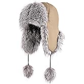 Women Faux Fur Trapper Hat with Pompoms Warm Classic Ear Flaps Fuzzy Bobble Cap Warm Outdoor Ski Snow Cap for Women and Men