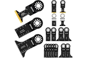 IQIHAN Oscillating Tool Blades Oscillating Saw Blades Kits with 3 Types Tools for Wood and Soft Metal Compatible with Bosch Fein Makita Hitachi (15 PCS)