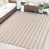 Abani Brown Area Rug – Ocean Collection – 5' x 8' Striped Design – Indoor & Outdoor Use – UV Protected, Fade-Resistant, Easy 