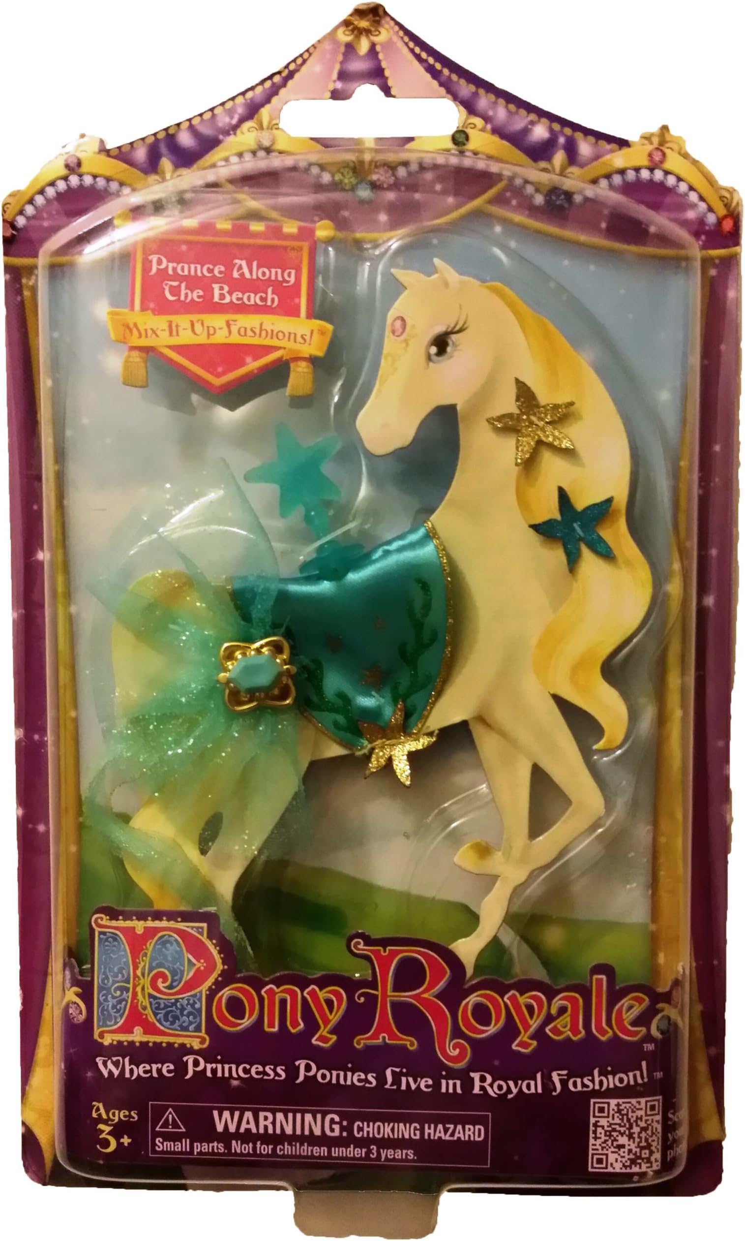 Pony Royale Prance Along the Beach Mix-It-Up Fashions - Blue and Gold
