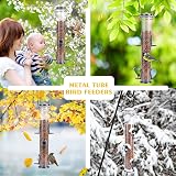 Urban Deco 6 Port Tube Bird Feeder Gray Weatherproof Hanging Hanger view 7