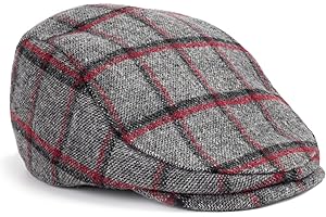 BOSTON SCALLY CO. The Original Boston Scally Cap - Plaid Newsboy Flat Cap - Single Panel Cotton Fitted Hat for Men