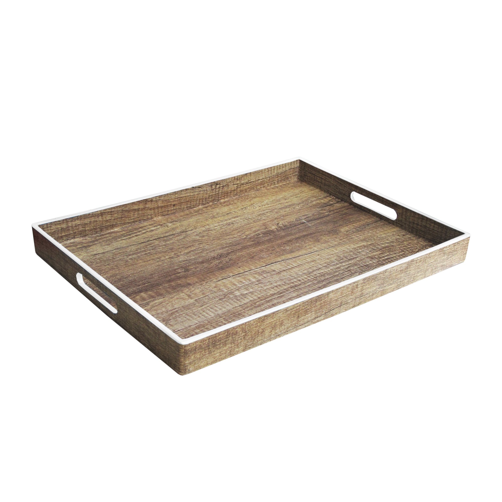 Photo 1 of American Atelier Poplar Finish Tray with Rim, White