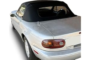 KUAFU Convertible Soft Top Compatible with 1990-2005 Mazda Miata Sailcloth Vinyl Top w/Heated Glass Window Black